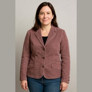 American Eagle Pink Dusty Rose Corduroy Blazer Jacket Size Medium Pockets NWOT